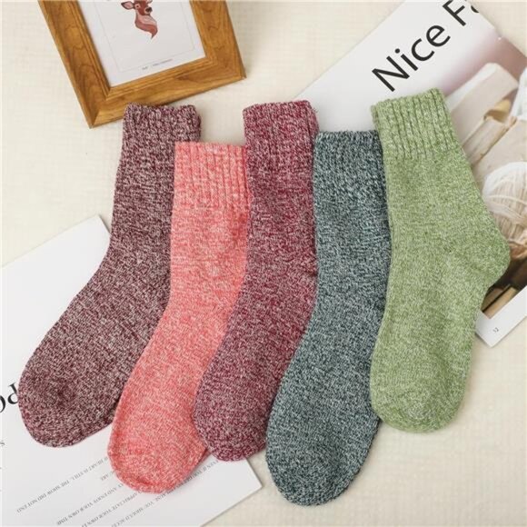 Wool Socks for Women Warm Winter Socks Thick Knit Soft Cabin Cozy Crew - Picture 3 of 14